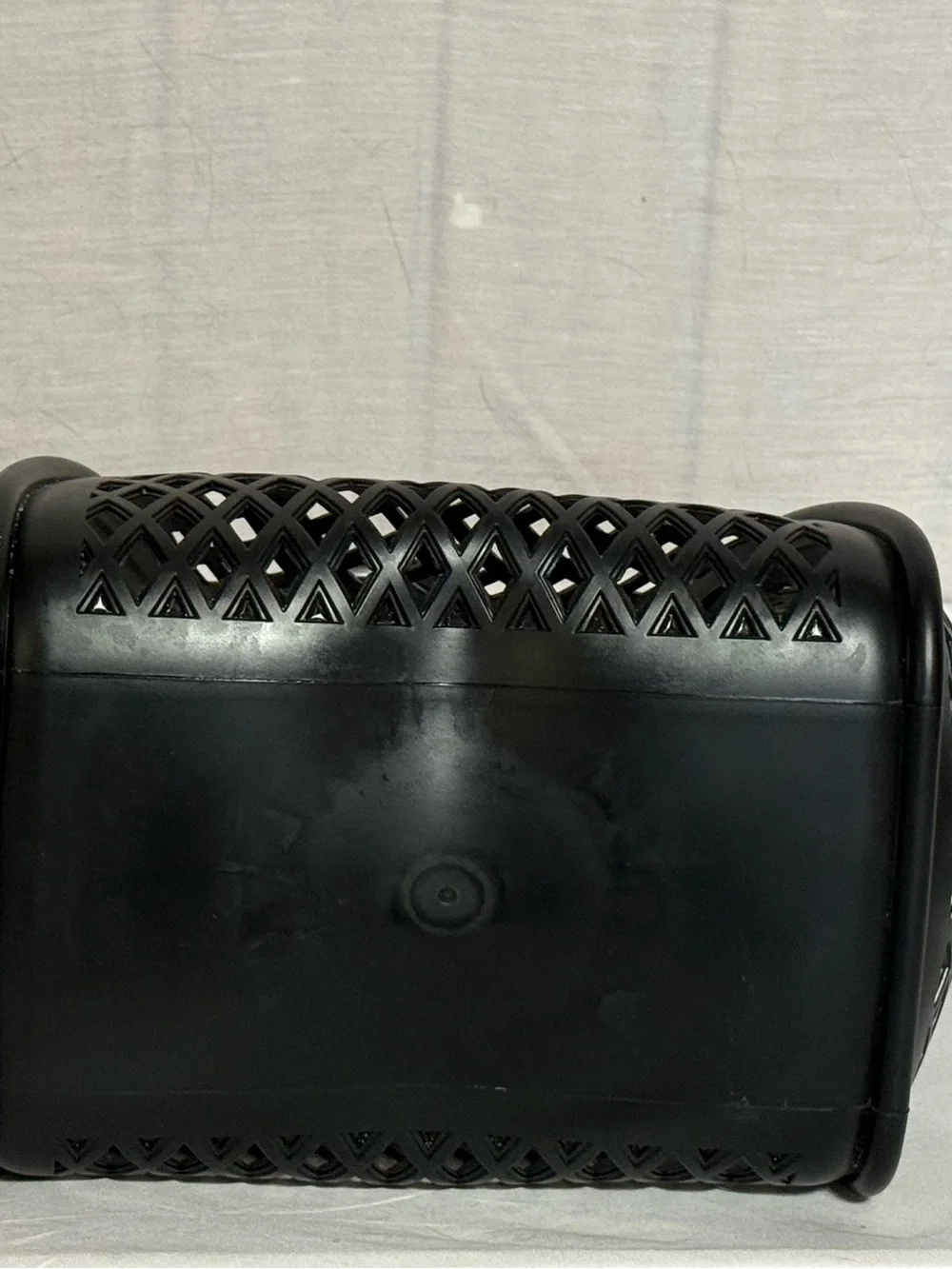 Black Openwork Lattice Rubber Tote Bag